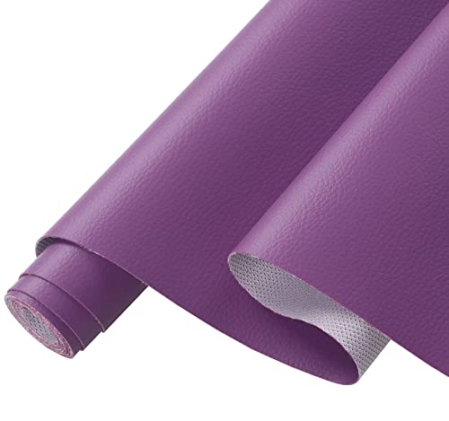 Picheng Lychee Faux Leather Fabric: 13.8" x 53" Soft Faux Leather Roll - color: Purple
