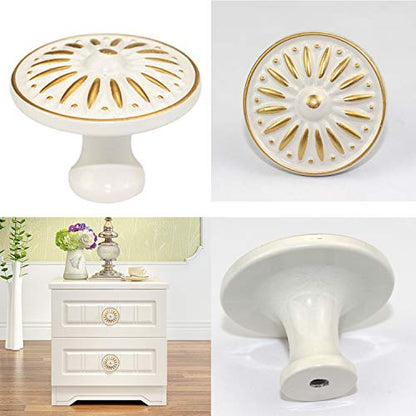 Cabinet Knob, 10Pcs 35mm Single Hole Ceramic knob Dresser Cupboard Cabinet Drawer Knobs Wardrobe Door Pull Handle for Home Office