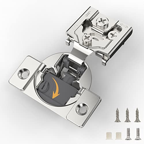 [Closing Speed Control] 10 Pack 1/2 Inch Overlay Soft Close Hinges - color: 10 Pieces, size: 1/2 Inch
