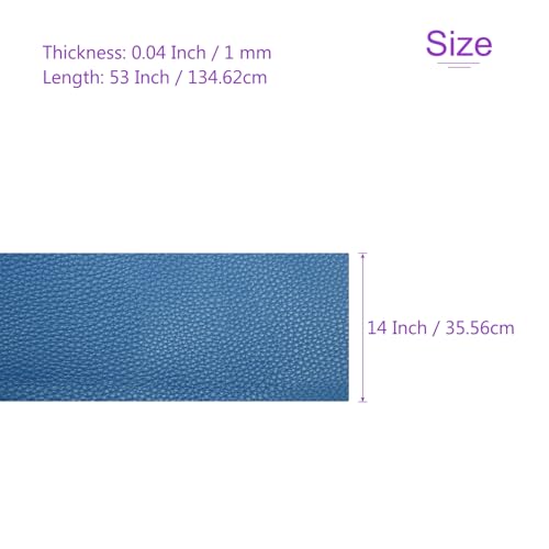 DMiotech 1 Pack 14 Inch x 53 Inch Faux Leather Sheet Furniture Cover Soft Grain Navy Blue PU Leather Roll for Handmade DIY Craft Projects - color: Navy Blue