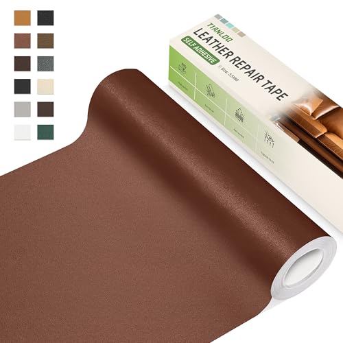 TIANLDD Leather Repair Tape,3.5 x 80 Inches Self Adhesive Leather Repair Patch，Leather Repair Kit for Furniture，Couches,Car Seats,Cabinets,Handbags(Light Brown-Fine Lines) - color: Light Brown-Fine Lines, size: 3.5" x 80"