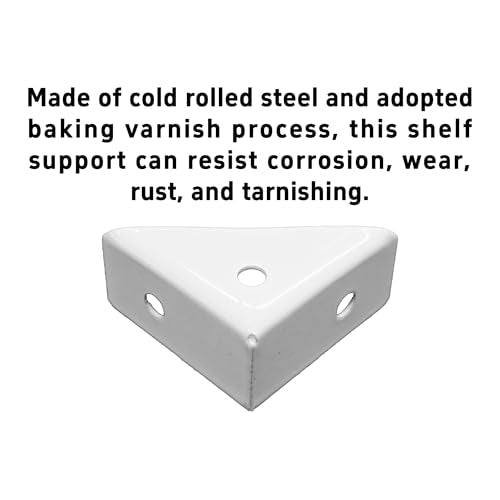 4Pcs 38mm x 38mm Triangle Corner Brackets with Screws, Metal Angle Shelf Braces for Desk, Bed, Table, Cabinets, and Shelves(White) - size: White