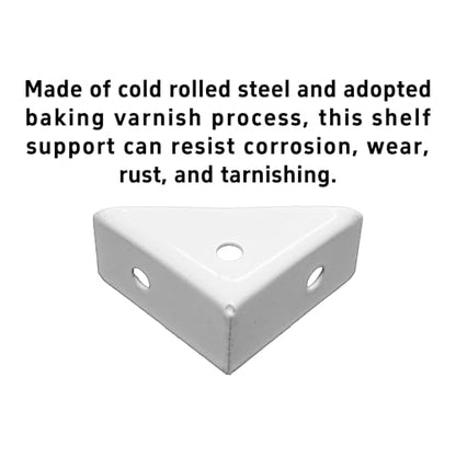 4Pcs 38mm x 38mm Triangle Corner Brackets with Screws, Metal Angle Shelf Braces for Desk, Bed, Table, Cabinets, and Shelves(White) - size: White
