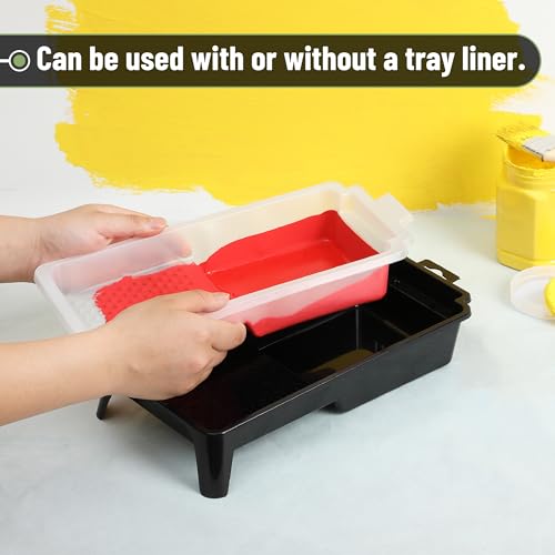 Bates- 4 Inch Paint Roller Set, 18 pcs, 1x Plastic Paint Tray, 3X Disposable Tray Liners, 1x Roller Frame, 5X Foam Covers, 5X Microfiber Covers, 3X Foam Brushes (1", 2", 3") - size: 2 x 0.1 x 1 inches