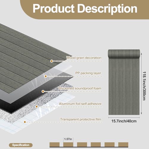 Thick Wood Slat Wall Panels, Modern 3D Peel and Stick, 15.75"x118" Self-Adhesive Accent Wall with Sound Dampening for TV Wall and Ceiling, Bedroom, Home Office, Dark Grey, 13 Sq Ft - color: Dark Grey