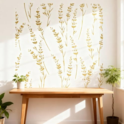 TIAMECH A4 Reusable Thin Grass Leaves Stencil for Painting - style: Thin Grass