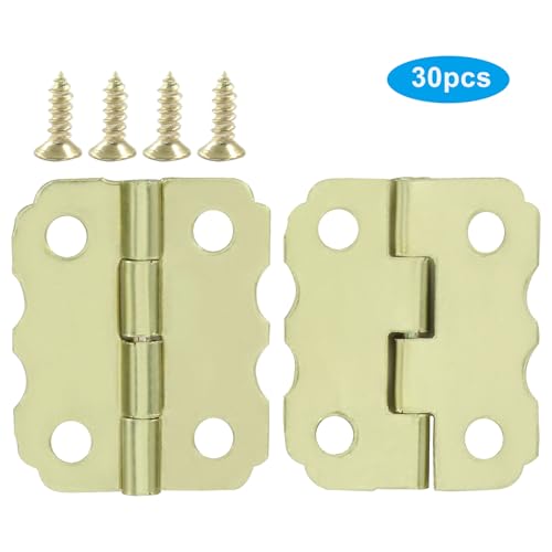 Small Decorative Hinges, Mini Hinges, Yellow, 30PCS - color: Yellow