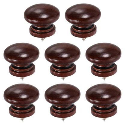 uxcell 8Pcs Round Wood Drawer Knob, 1.26" x 0.98" Self-Tapping Solid Wood Handle Round Cabinet Knob Mushroom Shape Wooden Knobs for Furniture Dresser Wardrobe, Brown - color: Brown, size: 1.26" x 0.98"
