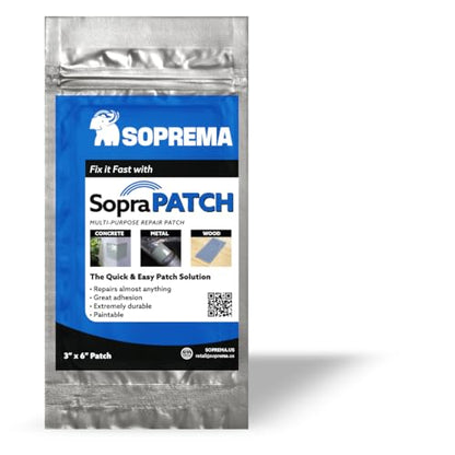 Fiberglass Reinforced Repair Patch – 3"x6" UV-Curing Peel & Stick Patch for Holes, Dents & Cracks – Durable Surface Repair for Metal, Plastic, Wood, Drywall & More - size: 3" x 6"