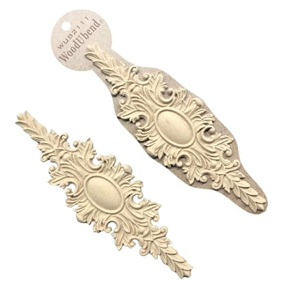 WoodUbend WUB2111 Pack of 2 Floral Pediments - Wood Appliques - Heat Bendable & Flexible Onlays 7x23cm - DIY Craft, Furniture & Home Decor - Easy to Apply & Paint - Versatile & Reusable Decals - size: WUB2111