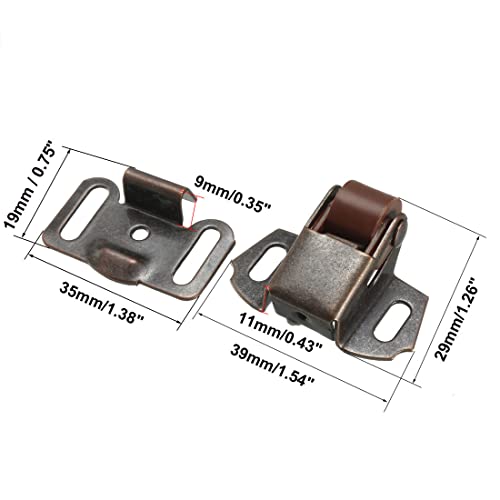 uxcell Retro Cabinet Wardrobe Door Single Roller Catch Ball Latches Hardware Copper Tone - size: 1 Piece