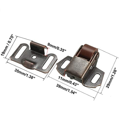 uxcell Retro Cabinet Wardrobe Door Single Roller Catch Ball Latches Hardware Copper Tone - size: 1 Piece