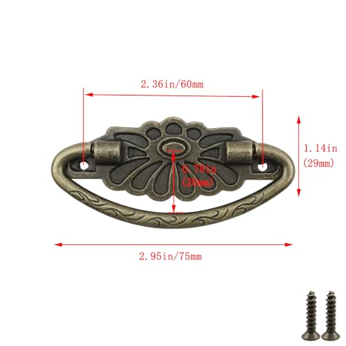 4 Pcs Antique Bronze Pulls Drop Swing Drawer Pulls Handles