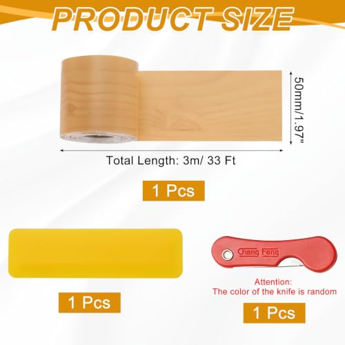 uxcell Wood Grain Repair Tape,2" x33ft Grain Repair Patch,Cherry - color: Cherry, size: 2 Inch x 33 ft