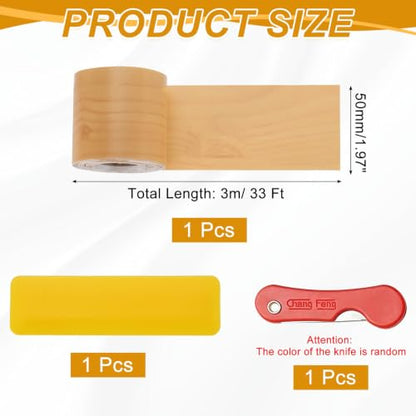 uxcell Wood Grain Repair Tape,2" x33ft Grain Repair Patch,Cherry - color: Cherry, size: 2 Inch x 33 ft
