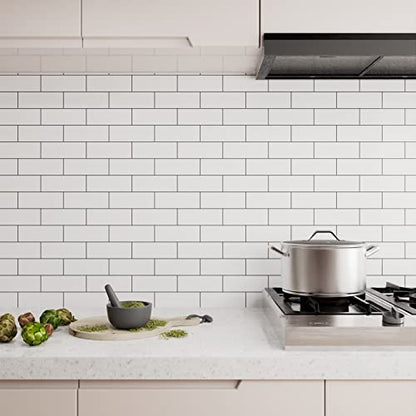 Black White Brick Peel and Stick Wallpaper White Tile Wallpaper Aluminum Subway Tile Contact Paper Roll Removable Waterproof Stick on Kitchen Backsplash School Locker Wall Paper 17.7"x80" - size: 17.7" x 80"