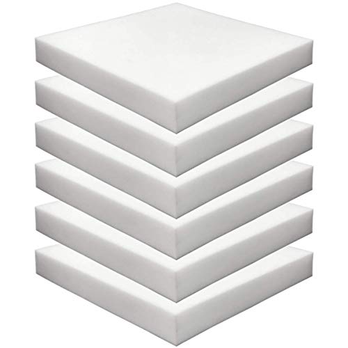 Foamma 6-Pack 2" x 18" x 18" High Density Upholstery Foam, Chair Cushion Square Foam for Dining Chairs, Wheelchair Seat Cushion Replacement - size: 6-Pack