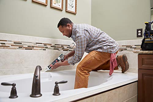 GE Supreme Silicone Caulk for Kitchen & Bath, White, 10.1 fl oz Cartridge, 1 Pack