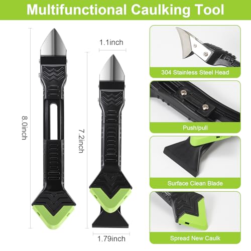 Goopreen 3 in 1 Silicone Caulking Tool Kit, Caulk Remover Tool&Caulk Tool - style: Classic