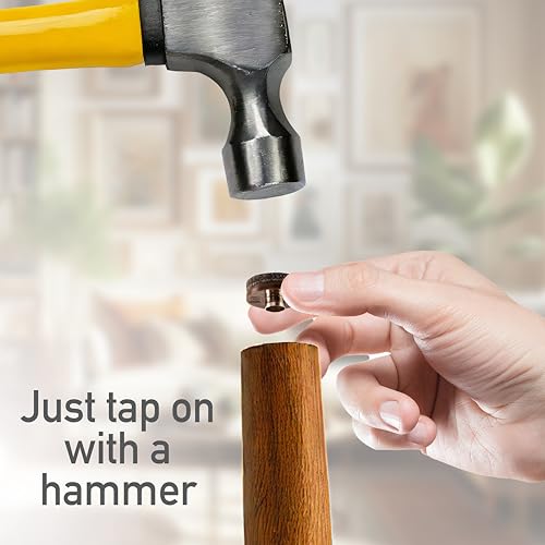 SoftTouch 1" & 1.5" Round Nail-On Felt Furniture Sliders, Protective Heavy-Duty Felt Pads for Wood Furniture and Hard Surfaces, 20-Count, Brown