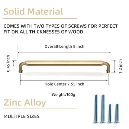 Goo-Ki 6 Pack 7-1/2 Inch （192mm） Hole Center Cabinet Pulls Champagne Bronze Zinc Alloy Kitchen Drawer Pulls Drawer Handles 7.9 Inch Length 2202-UBR-192 - color: Champagne Bronze, size: 7-1/2 Inch Hole Centers