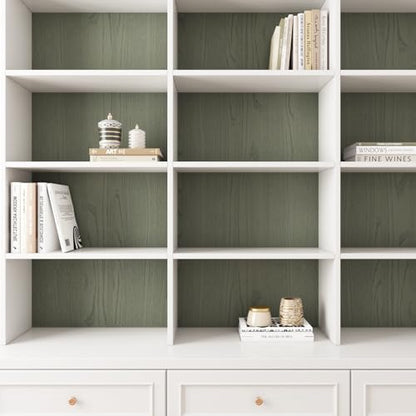 Decotalk Wood Contact Paper Green Wood-Grain Contact Paper Countertop Contact Paper 17.7x120 Inch Woods Peel and Stick Wallpaper Green Woods Contact-Paper for Countertops Waterproof Wood Vinyl Wrap - size: 17.7" x 120"