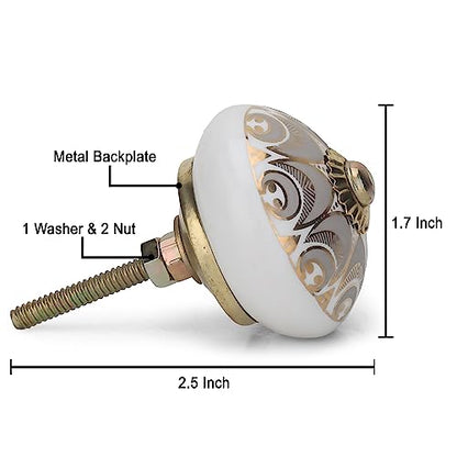 Grey Boho Ceramic Cabinet Knobs (Pack of 10) - color: Gray, style: Art Deco
