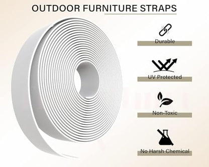 1.5" Vinyl Straps for Patio Chairs Repair Kit Lounge Patio Chair Repair Strapping Outdoor Patio Furniture Repair 20' Matte Finish (White) + 20 Rivets! - color: White