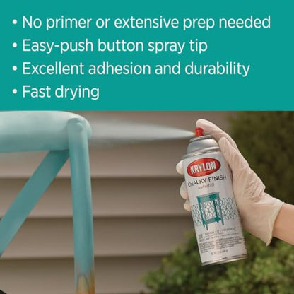Krylon K04112007 Chalky Finish Spray Paint, Waterfall, 12 Ounce - color: Waterfall, size: 12 Ounce (Pack of 1)