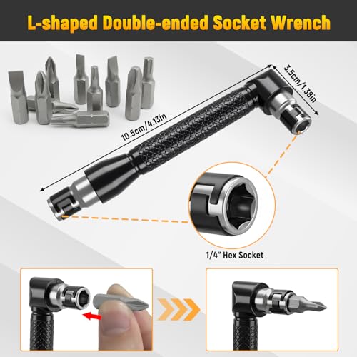 17Pcs Flexible Drill Bit Extension Set with 105-Degree Angle Tool