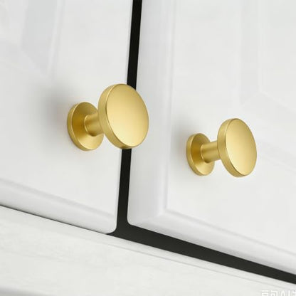 homdiy 30 Pack Gold Cabinet Knobs, Round Brushed Brass Dresser Knobs - color: Gold 1