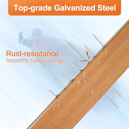 PINOZE 4200-Count 18 Gauge 1/4" Narrow Crown Staples (1-1/2" 1-1/4" 1" 3/4" 1/2") & 18GA Brad Nails (2" 1" 5/8"), Heavy Duty Galvanized Upholstery Staple for Pneumatic/Electric Stapler Gun/Brad Nailer