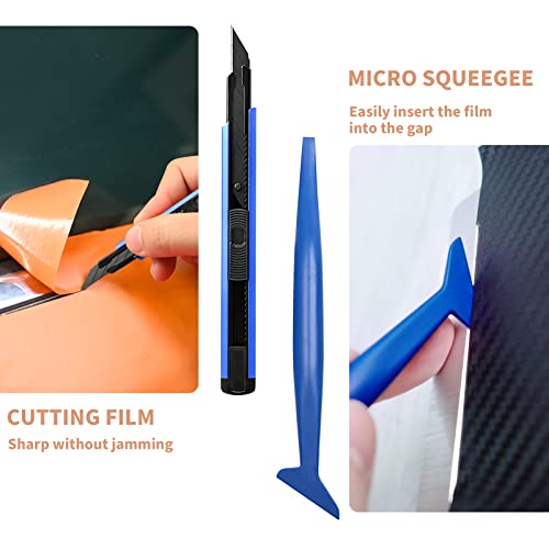 Gomake Vinyl Wrap Tool Kit Car Window Tint Installation Tools Wrapping Kit - color: Blue