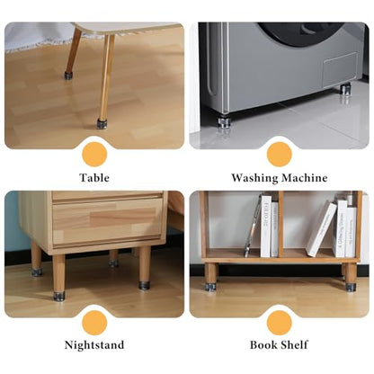 Adjustable Bed Risers 0.9-1.7in, Metal Furniture Riser for Table-Gray 4 Pcs - color: Grey