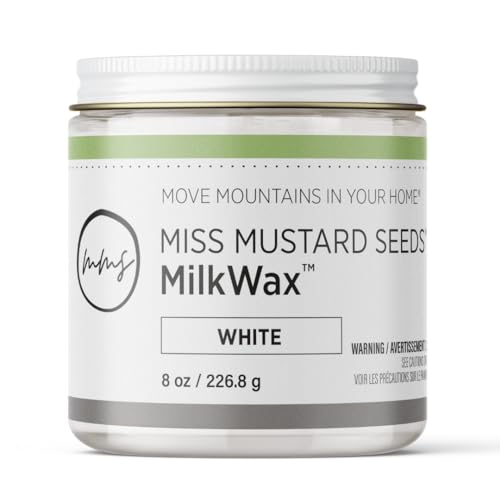 Miss Mustard Seed's White MilkWax Wood Wax for Furniture & Cabinets, 8 oz - color: White, size: 8 Ounce (Pack of 1)