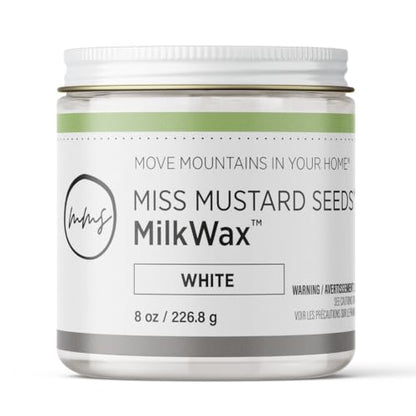 Miss Mustard Seed's White MilkWax Wood Wax for Furniture & Cabinets, 8 oz - color: White, size: 8 Ounce (Pack of 1)