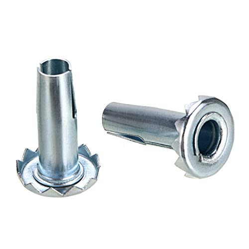 Skelang 12 Pcs Caster Sockets, Metal Stem Wheel Sleeve Insert for Grip Ring Caster, Chair Legs, Wooden Furniture Replacement