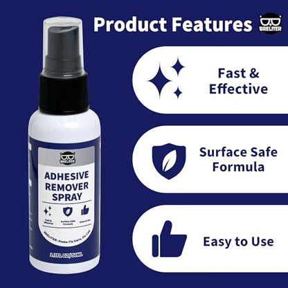 Breliter Adhesive Remover Spray - Water-Based Glue & Sticker Remover for Labels, Tape Residue, Grease, Gum, Decals, Wax, Safe for Glass, Metal, Ceramic Tile Surfaces, Neutral PH (2 Pack) - color: 2 Pack