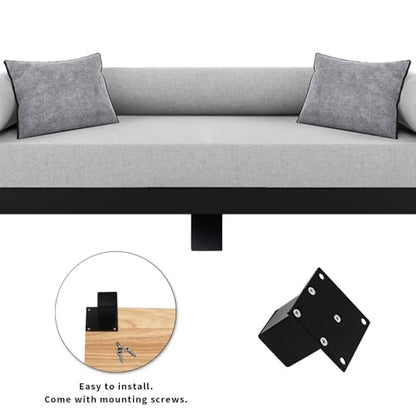 Saim 4Pcs 2inch Metal Furniture Legs, Square Metal Cabinet Support Foot for Sofa，Cabinet,Bookshelf,Bed and Table - Black - size: 2 Inch