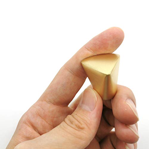 4 Pieces Gold Triangle Cabinet Knob, Brass Dresser Drawer Knobs - size: 4 Pack