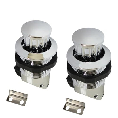 2Pcs Push Button Latch, Push to Close Latches for Perpendicular Door Configurations Latches - Push-to-Close Latches - Knob Stores Flush (Silver) - color: Silver