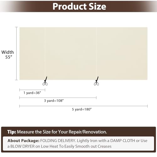 Faux Leather 1.0mm Upholstery Fabric by the Yard 8 Yard Cream - color: Cream, size: 8 Yard