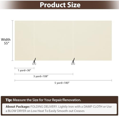 Faux Leather 1.0mm Upholstery Fabric by the Yard 8 Yard Cream - color: Cream, size: 8 Yard