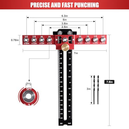 SLIIMU Cabinet Hardware Jig Adjustable Cabinet Handle Template Tool 9 Holes