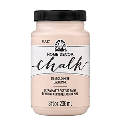 FolkArt Home Décor Chalk Paint, Cashmere 8 fl oz Acrylic Craft Paint with an Ultra Matte Finish, 51042 - color: Cashmere