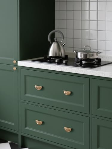10 Pack Champagne Bronze Cabinet Pulls 2.5" Hole Center Cup Flat Drawer Pulls Kitchen Cupboard Bathroom Dresser Cabinet Hardware Handles Zinc Alloy - color: Champagne Bronze, size: 2.5"(64mm) Hole Center