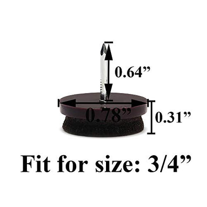 Furniture Felt Pads Nail-on Heavy Duty Felt Pad Chair Sliders Round & Square Chair Leg Floor Protectors Furniture Leg Protector 24 Pack (3/4" (Brown)) - size: 3/4" (Round, Brown)