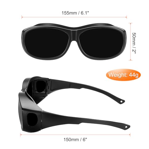 HARFINGTON Welding Safety Glasses IR PPE Protective Glasses Lens CE Certified Protective Welding Eyewear - color: Black, size: Shade 8