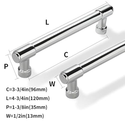 Solid Heavy Duty Jasper Pulls 10 Pack Polished Chrome Cabinet Pulls 3-3/4 Inch Hole Centers for Kitchen Cupboard Handles Modern Drawer Pulls Bathroom Cabinet Pulls - color: Polished Chrome, size: 3-3/4 inch(96mm) Hole Center