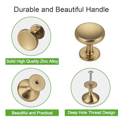 SAILING 10 Pack Cabinet Knob- Champagne Bronze Cabinet Handles Kitchen Cabinets Bedroom Dresser Drawer Handles Knobs - color: Champagne Bronze, size: 1.26"(32mm) Diameter Knob-10Pcs